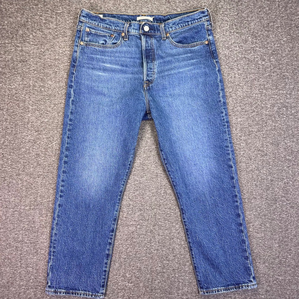 Levis Premium Jeans Womens 34x25 Blue Wedgie Straight High Rise Button Fly Denim - Picture 6 of 16